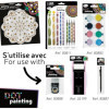 Pochoir - Pour dot painting - Mandala - 20cm - Forme en bois + support - Aladine