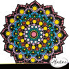 Pochoir - Pour dot painting - Mandala - 20cm - Forme en bois + support - Aladine