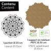 Pochoir - Pour dot painting - Mandala - 20cm - Forme en bois + support - Aladine