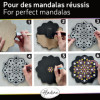 Pochoir - Pour dot painting - Mandala - 20cm - Forme en bois + support - Aladine