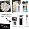Pochoir - Pour dot painting - Mandala - 20cm - Forme en bois + support - Aladine