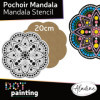 Pochoir - Pour dot painting - Mandala - 20cm - Forme en bois + support - Aladine