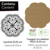 Pochoir - Pour dot painting - Mandala - 20cm - Forme en bois + support - Aladine