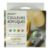 Peinture acrylique - Couleurs pastel - 4 tubes de 22ml - Set d'initiation - AMT