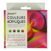 photo - Peinture acrylique - Couleurs fluorescentes - 4 tubes de 22ml - Set d'initiation - AMT