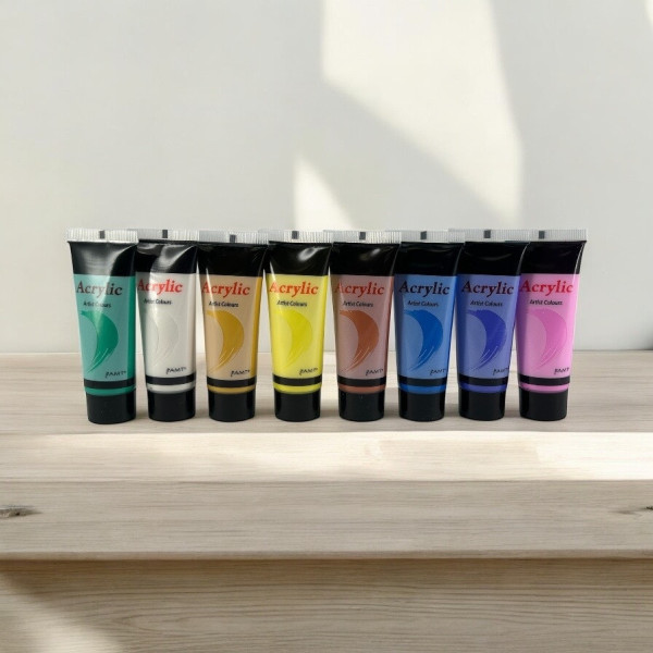 Peinture acrylique - Couleurs métallisées - 8 tubes de 22ml - Set d'initiation - AMT