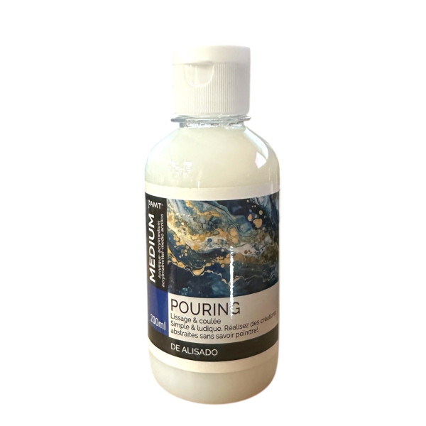 photo - Médium - Pour faire du pouring - Transparent - Acrylique - AMT - Flacon 200ml