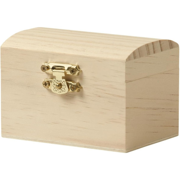 photo - Mini coffret de pirate - Bois - 6x6x8,5cm - A décorer et personnaliser - Loisirs créatifs