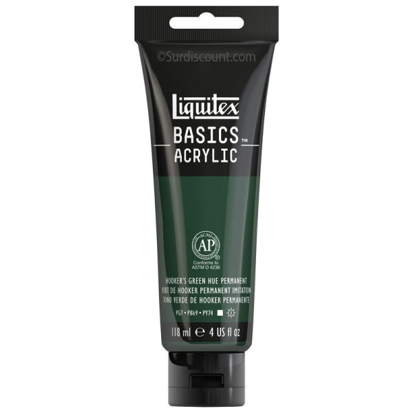 photo-Peinture Acrylique en tube vert de hooker 118ml - Liquitex Basics