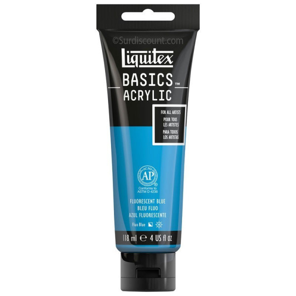 photo-Peinture Acrylique en tube bleu fluo 118ml - Liquitex Basics