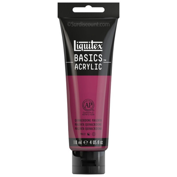 photo-Peinture Acrylique en tube magenta quinacridone 118ml - Liquitex Basics