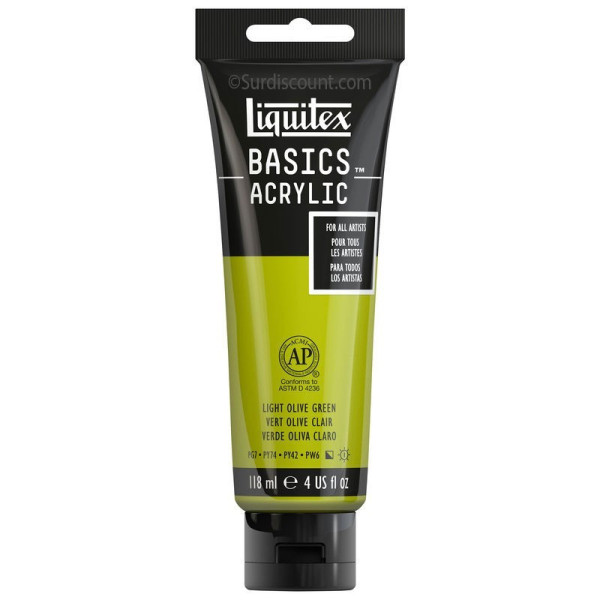 photo-Peinture Acrylique en tube vert olive clair 118ml - Liquitex Basics
