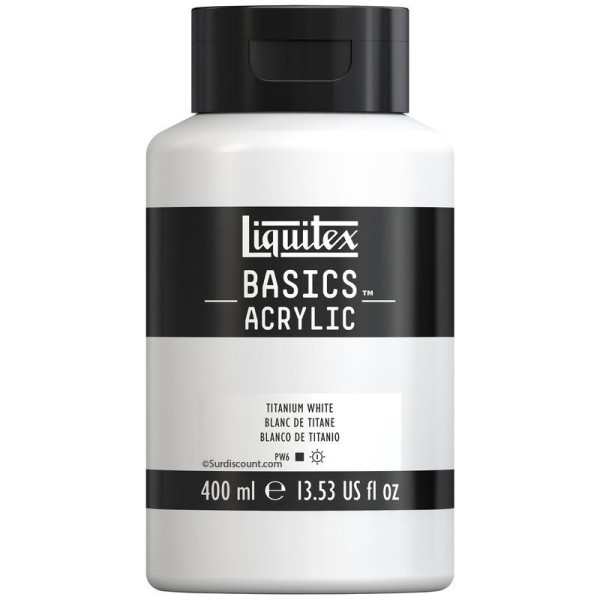 photo-Peinture Acrylique en bidon blanc de titane 400ml - Liquitex Basics