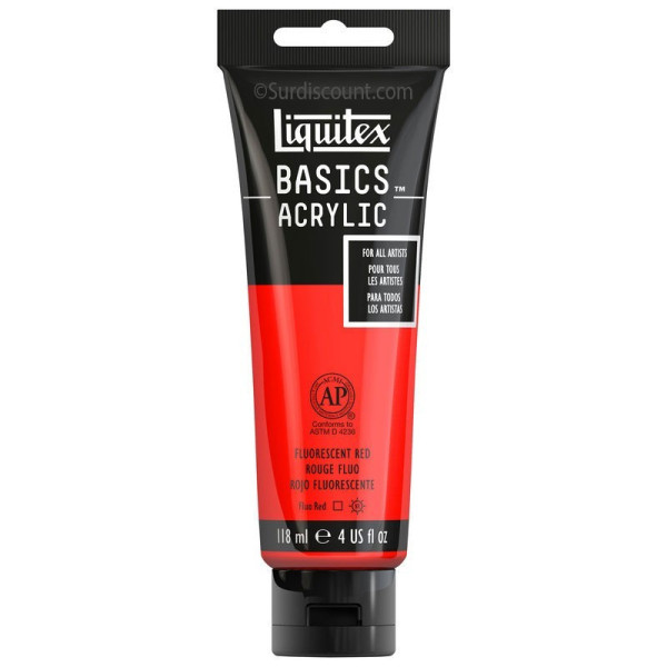 photo-Peinture Acrylique en tube rouge fluo 118ml - Liquitex Basics