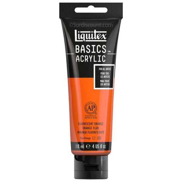 photo-Peinture Acrylique en tube orange fluo 118ml - Liquitex Basics