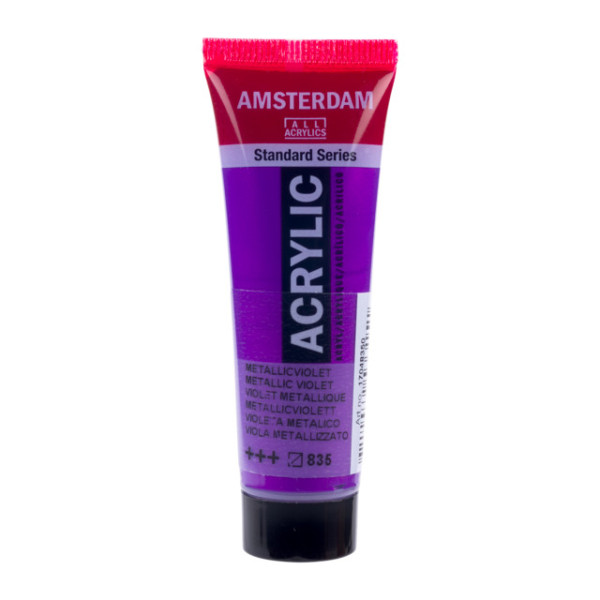 photo - Peinture acrylique en tube - Violet métallique - 835 - Amsterdam - 20ml