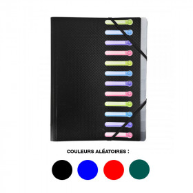 photo-Trieur 12 compartiments 3 rabats + pochette intérieure couleurs assorties - Exacompta