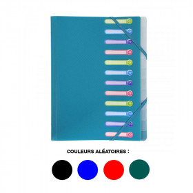 Trieur 12 compartiments 3 rabats + pochette intérieure couleurs assorties - Exacompta