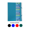 Trieur 12 compartiments 3 rabats + pochette intérieure couleurs assorties - Exacompta