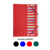 Trieur 12 compartiments 3 rabats + pochette intérieure couleurs assorties - Exacompta