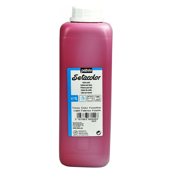 photo - Peinture pour tissu - Textile - Rose fuschia - Pébéo - Setacolor - Bidon 1L