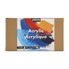 photo - Peinture acrylique - Coffret 12 tubes de 20ml + 2 pinceaux + couteau + carton toilé - Pébéo