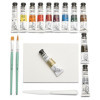Peinture acrylique - Coffret 12 tubes de 20ml + 2 pinceaux + couteau + carton toilé - Pébéo