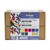 Peinture tissu - Pour tissus clairs - Coffret 10 pots 45ml + accessoires - Setacolor - Pébéo