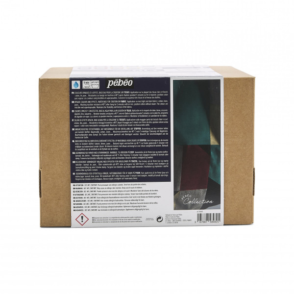 Peinture tissu - Pour tissus clairs et foncés - Coffret 10 pots 45ml + accessoires - Setacolor - Pébéo