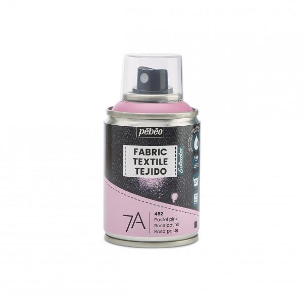 photo - Bombe de peinture - Tissus - Textile - Rose pastel - Sans solvant - Pébéo - 100ml