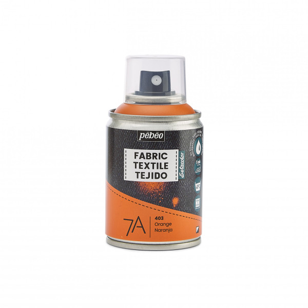 photo - Bombe de peinture - Tissus - Textile - Orange - Sans solvant - Pébéo - 100ml