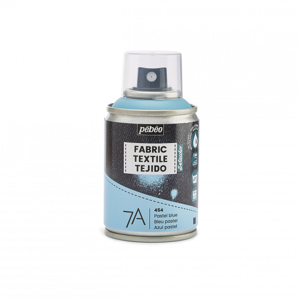 photo - Bombe de peinture - Tissus - Textile - Bleu pastel - Sans solvant - Pébéo - 100ml