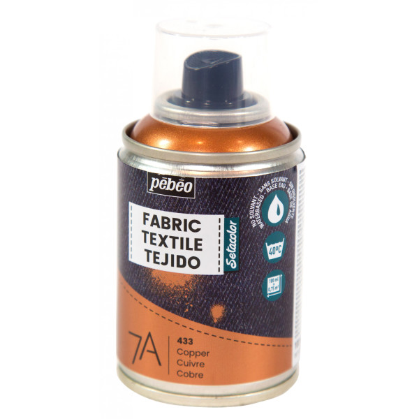 photo - Bombe de peinture - Tissus - Textile - Cuivre - Sans solvant - Pébéo - 100ml