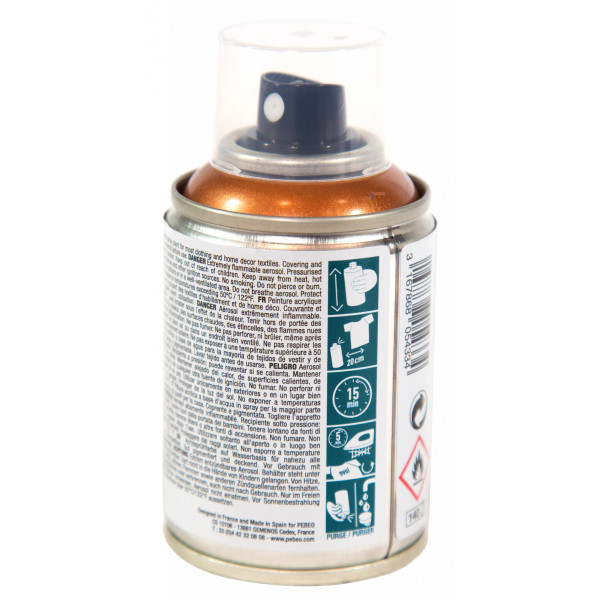 Bombe de peinture - Tissus - Textile - Cuivre - Sans solvant - Pébéo - 100ml