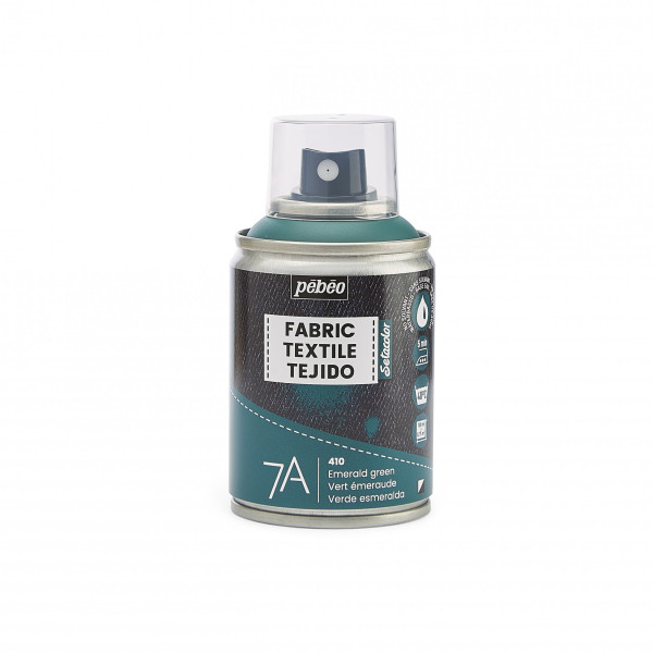 photo - Bombe de peinture - Tissus - Textile - Vert émeraude - Sans solvant - Pébéo - 100ml