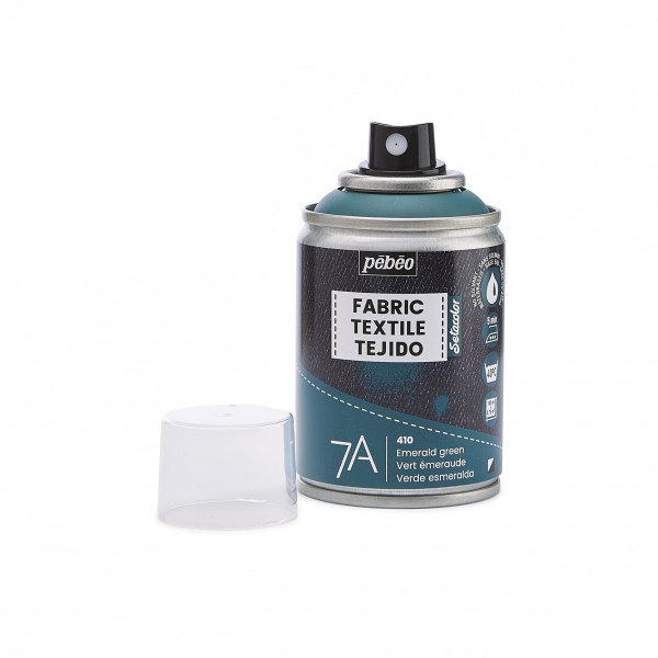 Bombe de peinture - Tissus - Textile - Vert émeraude - Sans solvant - Pébéo - 100ml