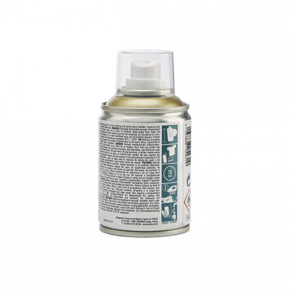 Bombe de peinture - Tissus - Textile - Or - Sans solvant - Pébéo - 100ml