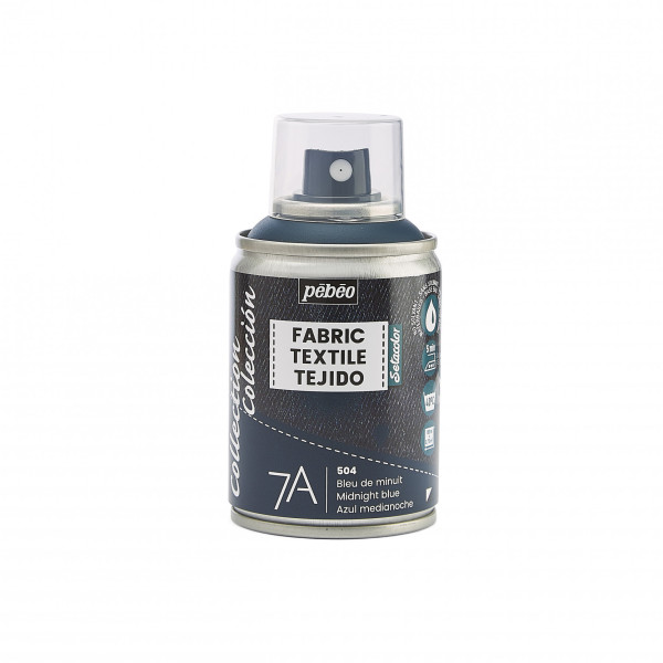 photo - Bombe de peinture - Tissus - Textile - Bleu de minuit - Sans solvant - Pébéo - 100ml