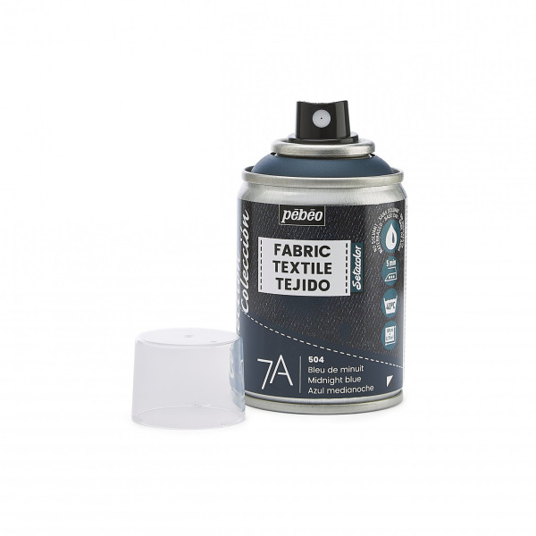 Bombe de peinture - Tissus - Textile - Bleu de minuit - Sans solvant - Pébéo - 100ml