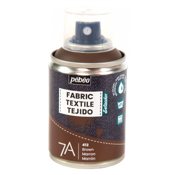 photo - Bombe de peinture - Tissus - Textile - Marron - Sans solvant - Pébéo - 100ml