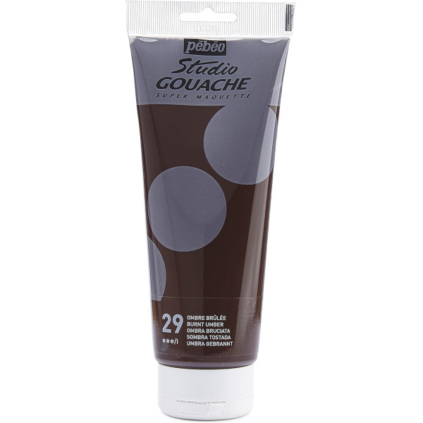 photo - Peinture gouache - Ombre brûlée - 29 - Fine - Pébéo - Studio Gouache - 220ml