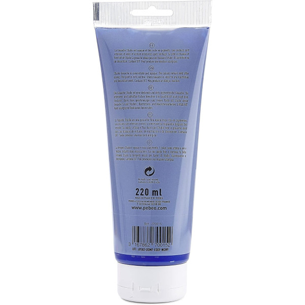 Peinture gouache - Bleu outremer - 15 - Fine - Pébéo - Studio Gouache - 220ml