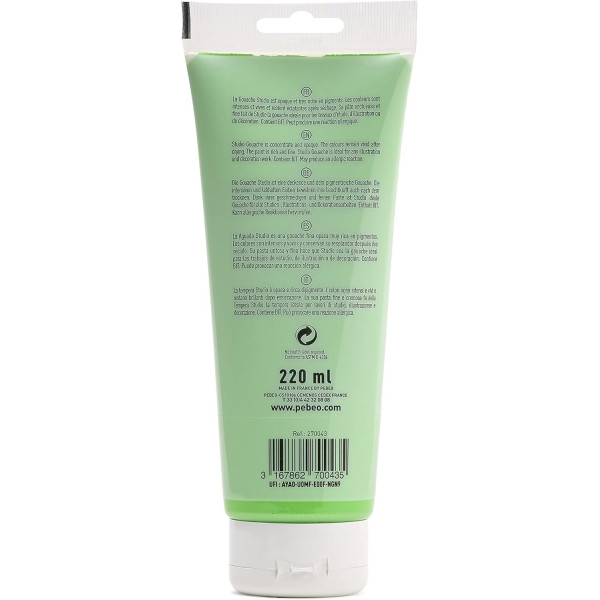 Peinture gouache - Vert lumière - 43 - Fine - Pébéo - Studio Gouache - 220ml