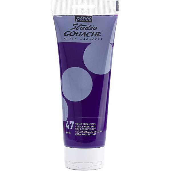 photo - Peinture gouache - Violet cobalt - 47 - Fine - Pébéo - Studio Gouache - 220ml