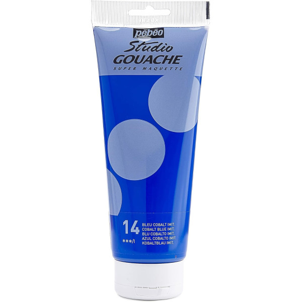 photo - Peinture gouache - Bleu cobalt - 14 - Fine - Pébéo - Studio Gouache - 220ml