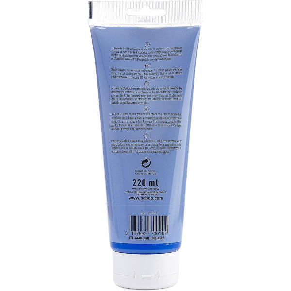 Peinture gouache - Bleu cobalt - 14 - Fine - Pébéo - Studio Gouache - 220ml