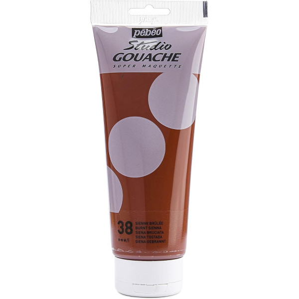 photo - Peinture gouache - Sienne brûlée - 38 - Fine - Pébéo - Studio Gouache - 220ml