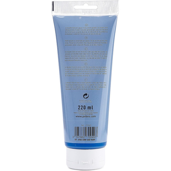 Peinture gouache - Cyan primaire - 49 - Fine - Pébéo - Studio Gouache - 220ml