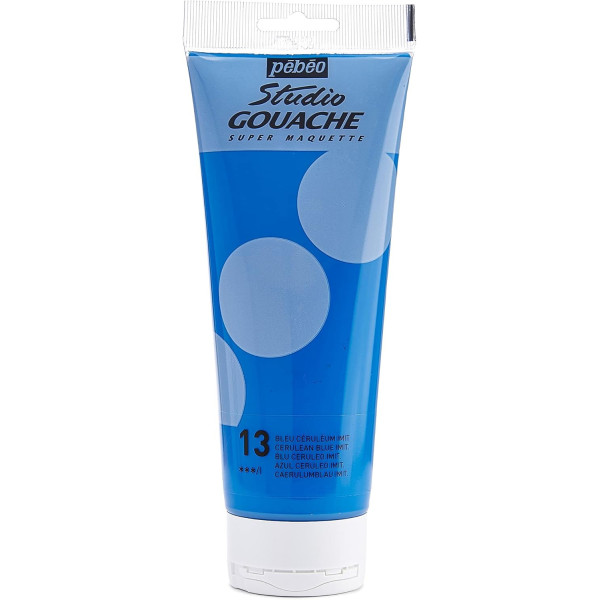 photo - Peinture gouache - Bleu ceruleum - 13 - Fine - Pébéo - Studio Gouache - 220ml