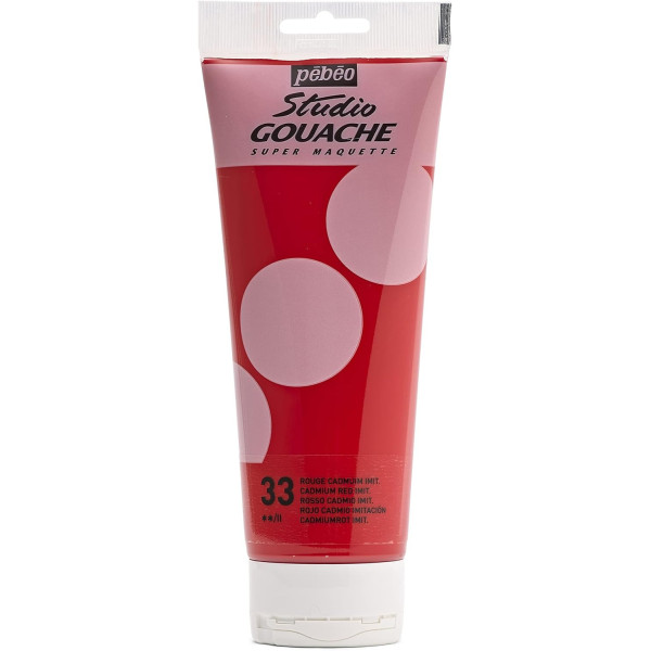 photo - Peinture gouache - Rouge cadmium - 33 - Fine - Pébéo - Studio Gouache - 220ml
